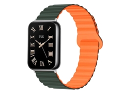 Bracelete para Redmi Watch 6 / 5 / 4 XIAOMOYU em silicone magnético reversível com duas cores (20mm) verde escuro e laranja