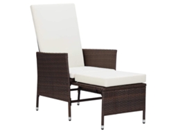 Maison Exclusive - Cadeira De Jardim Reclinável Com Almofadões Vime Pe Castanho