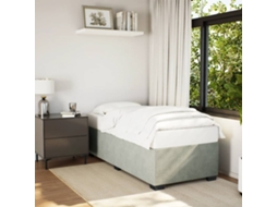 Vidaxl Estrutura De Cama Sem Colchão 90x200 Cm Veludo Cinzento-claro
