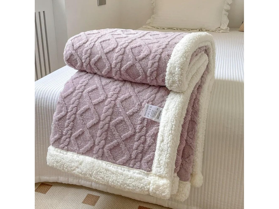 Manta de Lã Polar Camada Dupla para Outono e Inverno Grossa Quente Ideal uma Soneca no Escritório Ou um Sofá c