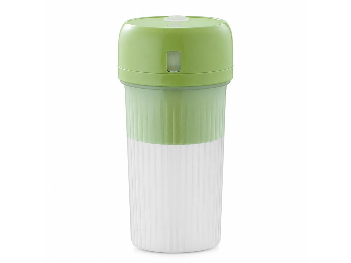 Liquidificadora Portátil Usb Recarregável 340 Ml, 12 Lâminas, Tritura Gelo, Copo Para Smoothies Verde