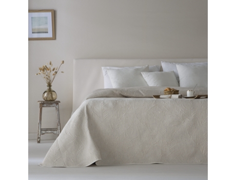 Colcha Reversível em Jacquard ETHERE MAISON Adriel Bege (250x270 cm - Cama 150 cm)