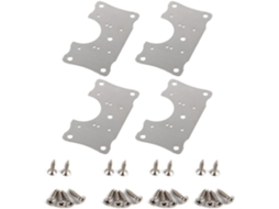 Kit De Reparo Dobradiças Aço Inoxidável Com 4 Peças E Parafusos, Placas De Dobradiça Prateadas 9x5cm Para Armários
