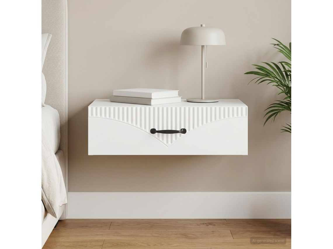 Vidaxl Mesa Lateral De Parede Branco 59 X 34,5 X 17 Cm