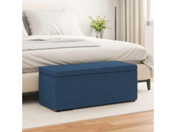Vidaxl Banqueta Azul 101 X 41 X 40 Cm Tecido E Madeira Engenharia