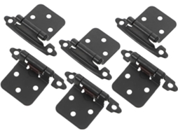 Conjunto De 6 Dobradiças Pretas Estilo Americano Com Mola E