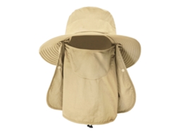 Chapéu De Sol Com Proteção Uv Aba Larga Flap De Pescoço Capa Facial Boné Multifuncional Para Caminhada Pesca Praia Safari