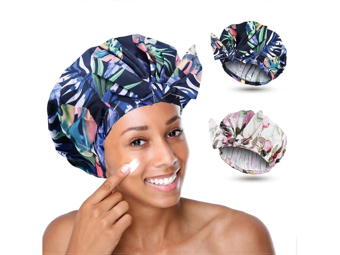 Touca De Banho - Conjunto Com 2 Toucas De Banho Impermeáveis ​​com Laço. Reutilizáveis ​​e Extra Grandes.