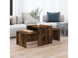 Vidaxl Conjunto Mesas Centro 100x48x40 Cm Derivados Madeira Cor Fumado