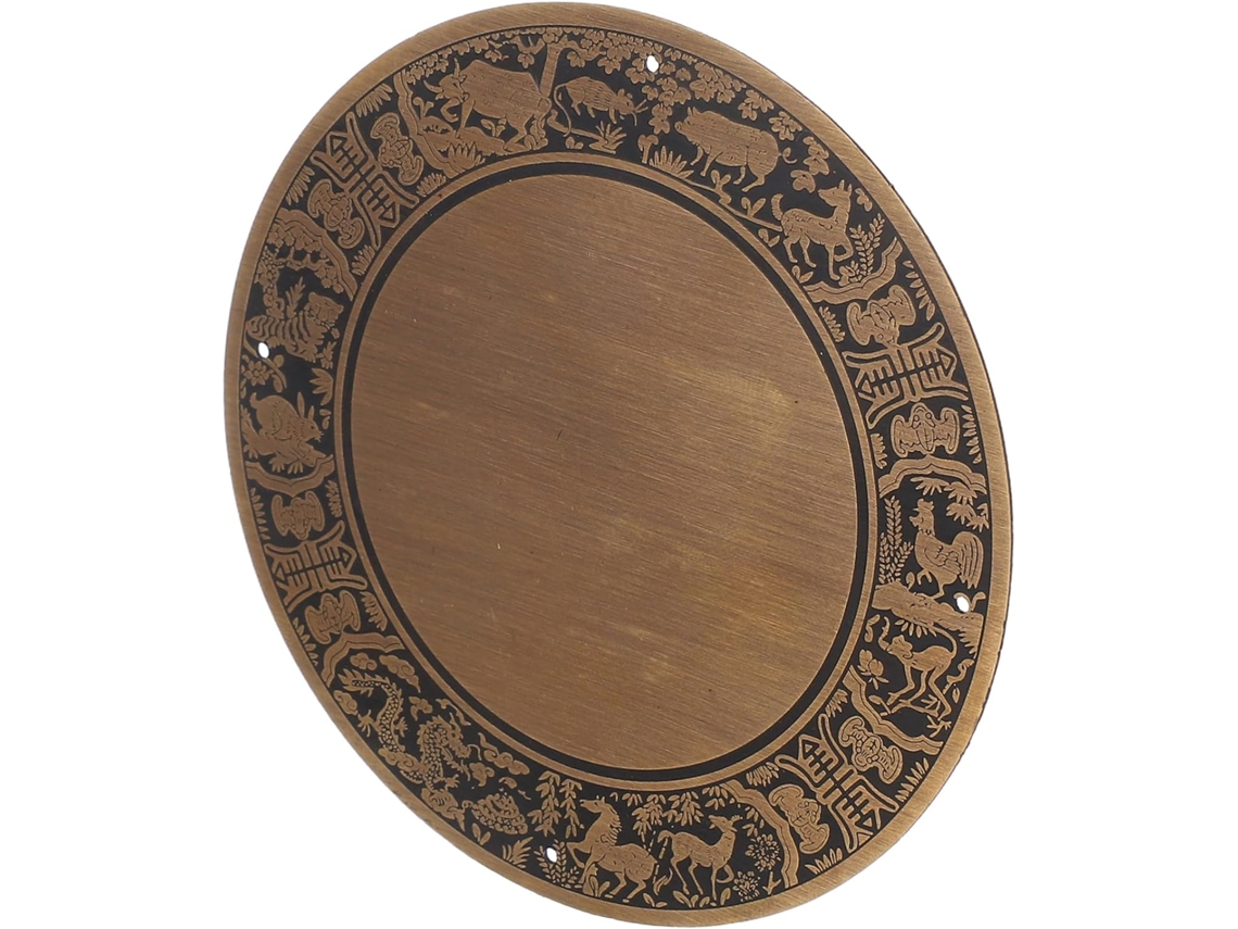Placa De Superfície Para Armário Com Design Zodíaco Em Cobre Antigo E Elegante, Para Caixa De Madeira, Diâmetro Em Latão