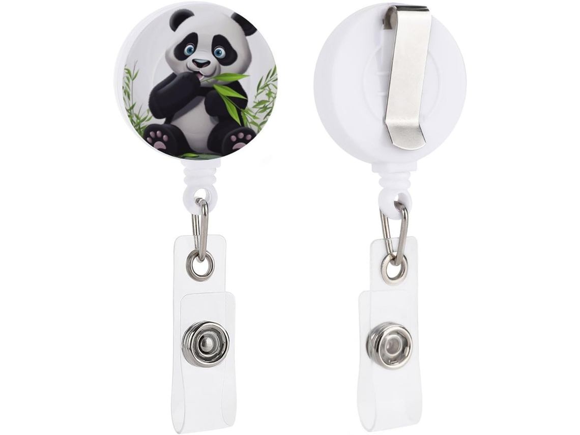 Porta Crachá Retrátil Fofo De Panda, Porta Crachá Divertido Enfermeiras Com Clipe, Chaveiro Porta Crachá Fofo