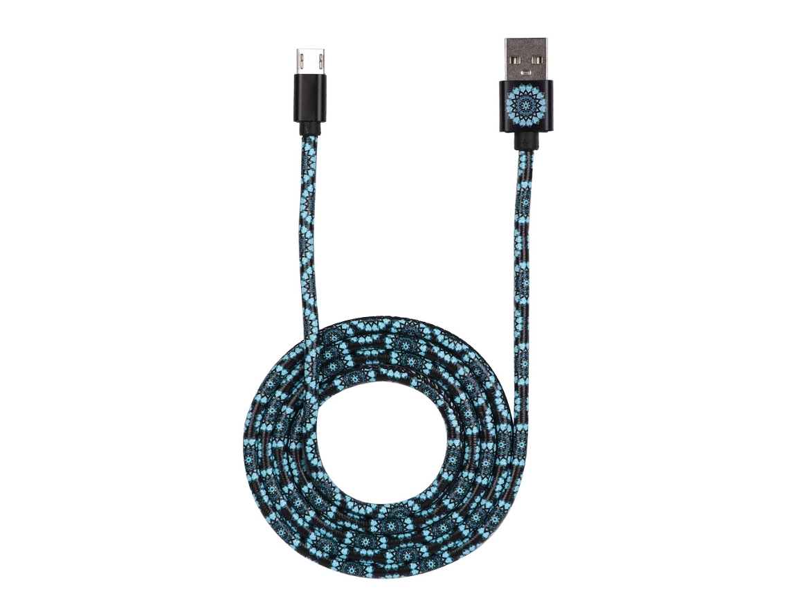 Cabo de Dados LAXISCREED Mandala Couro Usb para Android