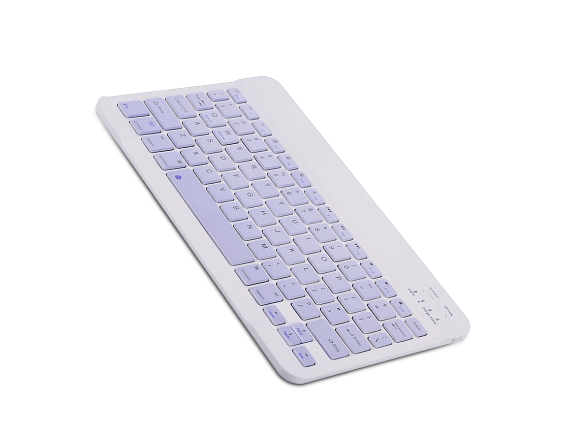 Teclado Sem Fio Bt De 10 Polegadas Três Sistemas Universal Colorido Recarregável Pequeno Portátil Ampla Compatibilidade
