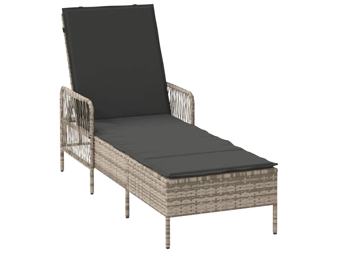 Espreguiçadeira Cinza Claro e Cinza Escuro MAISON EXCLUSIVE (55x200x92 cm)