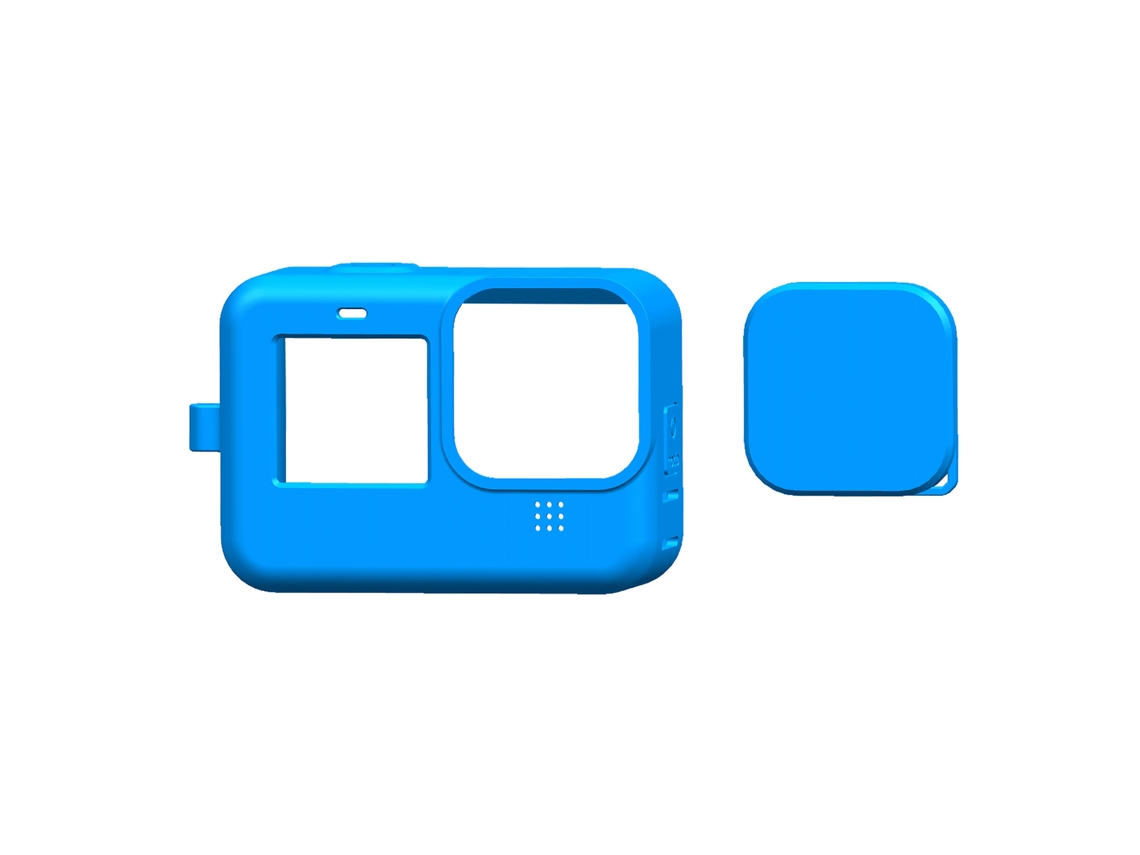 Silicone Camera Sleeve Lens Cap Cover Protective Frame Case Shell Accessories For Hero 9 Action Camera Blue LAXISCREED