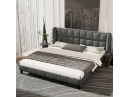 Cama BTFORUS de Madeira e Veludo, Fácil de Montar, Adequada para Adolescentes, Robusta