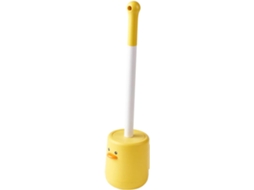 Escova De Vaso Sanitário Com Cabo Longo E Suporte De Parede, Escova De Limpeza De Silicone Amarela P Gokoco