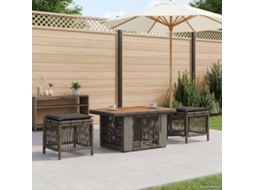Vidaxl Conjunto De Jantar Para Jardim 3 Unid. Cinza E Cinza Escuro