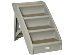 Degrau Portátil Cor Cinza, Tapetes Antiderrapantes, Carga Máxima 20 Kg, 62x38x49,5 Cm, Acesso A Sofá