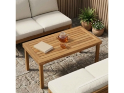 Vidaxl Tampo De Mesa Retangular Madeira De Teca Sólida Natural