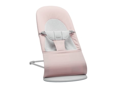 Bouncer Balance Soft BABYBJÖRN Cotton Jersey Cinza Rosa Claro com Moldura Cinza Claro