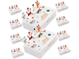 Conjunto De 10 Caixas Presente Natal Para Doces E Biscoitos, Dobráveis, Em Papel, Tamanho Compacto, Cores Vibrantes E