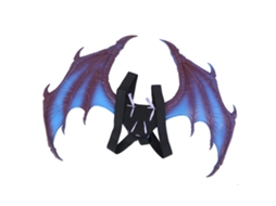 Primerox acessório Asa de Dragão Props Mardi Gras Cosplay para Halloween Azul Roxo Pu Macio Ajustável