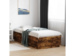 Vidaxl Estrutura De Cama Com Led Carvalho Fumado 80 X 200 Cm