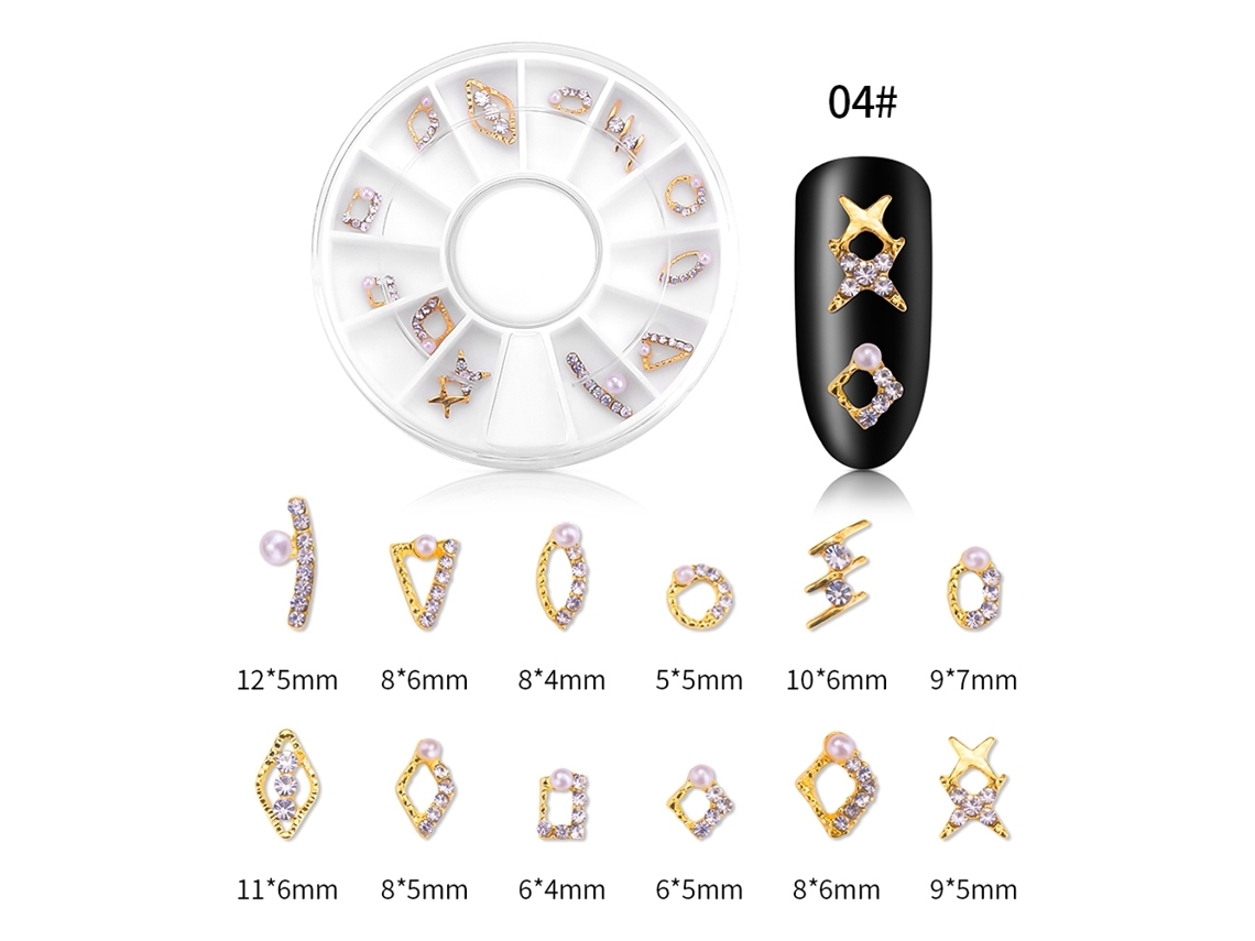 1 Caixa De Decoração De Unhas Com Strass E Liga Para Manicure Diy (04 Strass Liga)