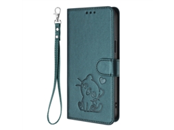 Capa De Celular Flip Compartimento Para Cartão Em Relevo.verde Pavão Com Cordão Combinando, Moto Edge60 Fusion/moto Edge 5g 2025 Com Tela Curva.