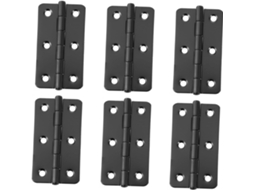 Dobradiças De Ferro Preto Para Móveis, 6 Peças, Resistentes E Com
