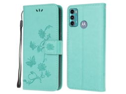 Capa Estampa Borboleta Para Motorola Motorola Moto G60/g40 Fusion Pele Sintética Verde
