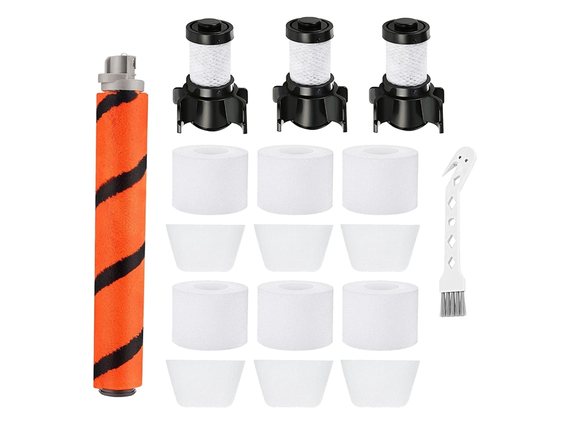 Rolo de escova de espuma filtro hepa, filtro para tubarão ionflex duoclean if100 if200 if201 if202 acessórios para aspirador de pó