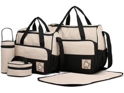 5 Unidades/conjunto, Bolsa Multifuncional De Bolinhas Da Moda Para Mamãe, Bolsa Crossbody De Grande Capacidade Para Mamãe Preta Eifson