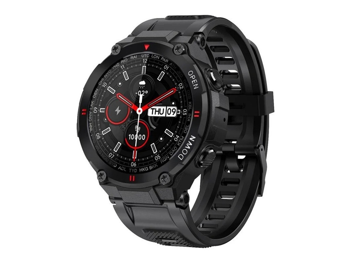 Relógio inteligente masculino Bestvite com chamadas Bluetooth, tela sensível ao toque de 1,42 polegadas, à prova d'água, monitor de frequência cardíaca e pressão arterial
