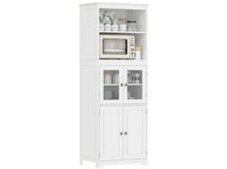 Armário de Cozinha com 2 Portas de Vidro e Prateleiras 60x30x162cm S/MARCA