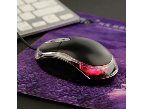 Para Pc Laptop Mouse Usb Roda de Rolagem Mouse Óptico Todo Preto Happyhomy