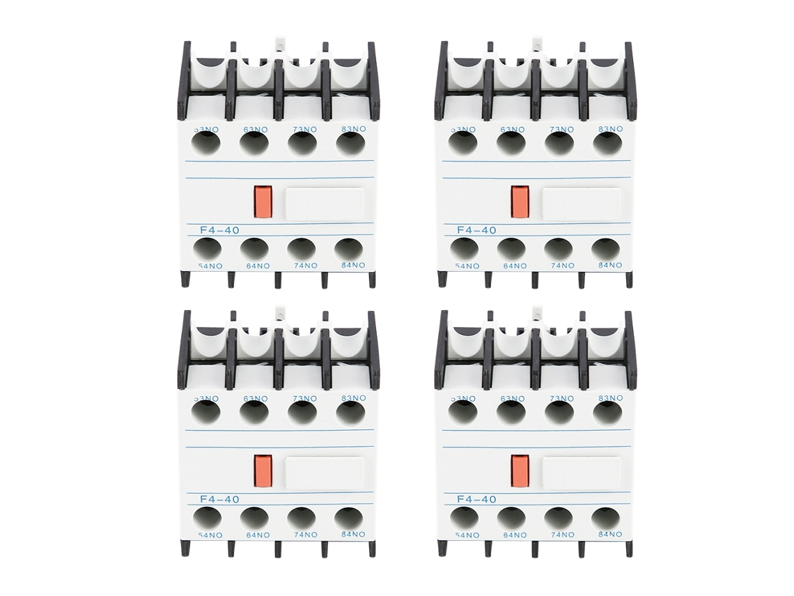 4 peças de cabeça de contato auxiliar AC F4 40 compatível com CJX2 CJX4 LC1 4 ligado 0 desligado S/MARCA