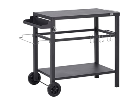 Carrinho de cozinha BELIANI Staletti de Aço Preto 60x115x83