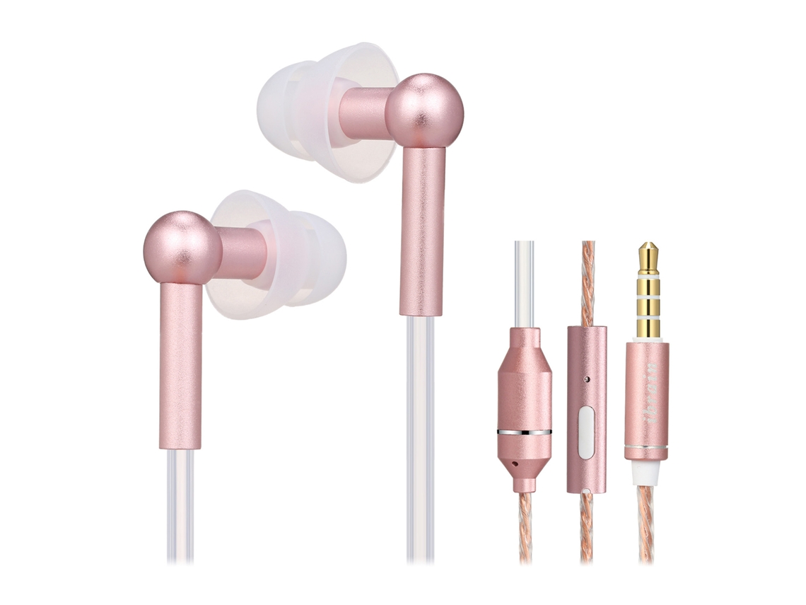 Fones de Ouvido intra auriculares com fio 3,5mm, microfone, cancelamento de ruído MDUG