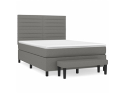 Box Spring Bed, Box Spring Beds Vidaxl Cinzeto Tecido (140 X 190 Cm)