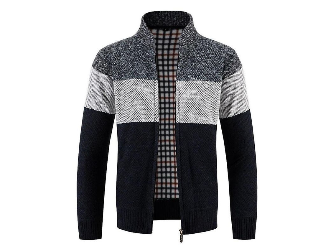 Jersey casual Fasst, de ponto, com gola V, manga longa, inverno, outono, primavera, S/MARCA