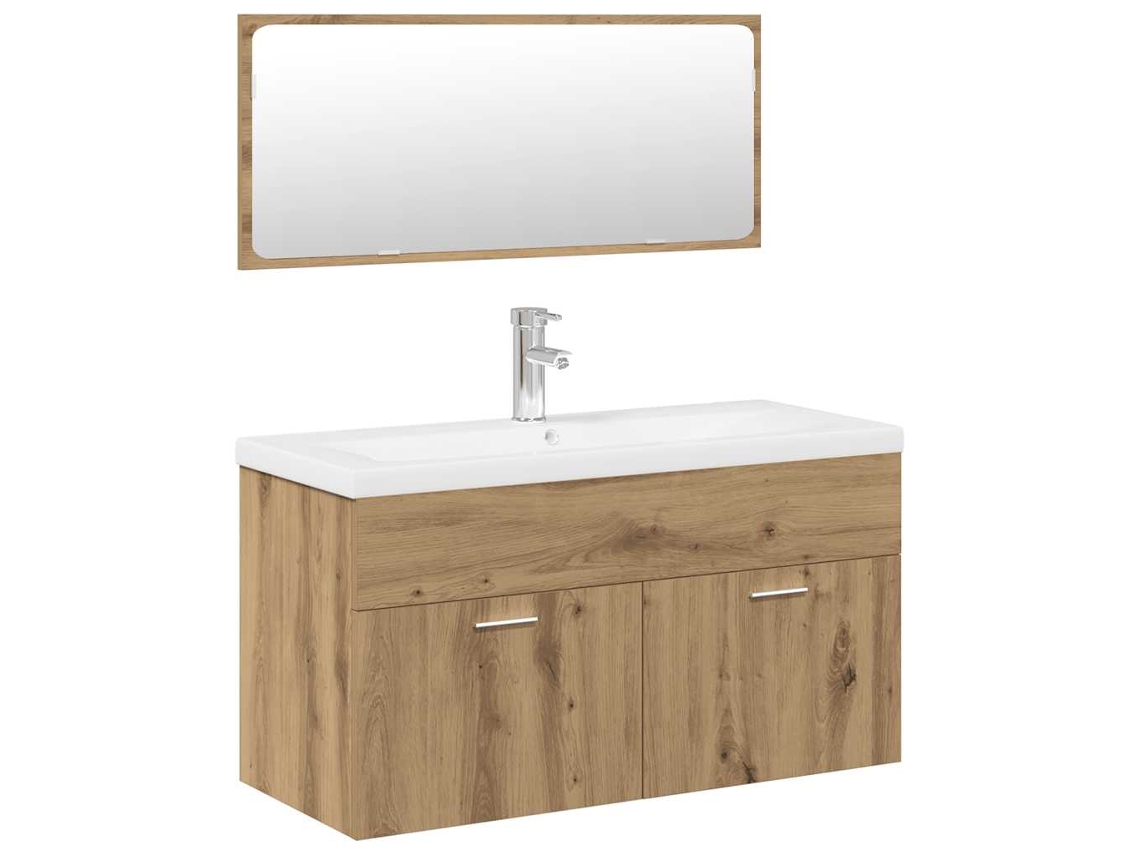 Bathroom Furniture Set, Bathroom Furniture Sets Vidaxl Marrom Madeira Processada (90 X 38.5 X 46 Cm)