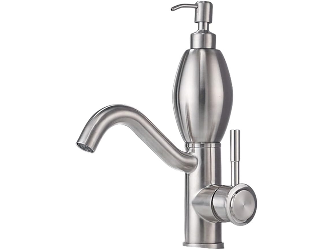 Torneira De Banheiro Em Aço Inoxidável 304 Com Dispensador De Sabão.