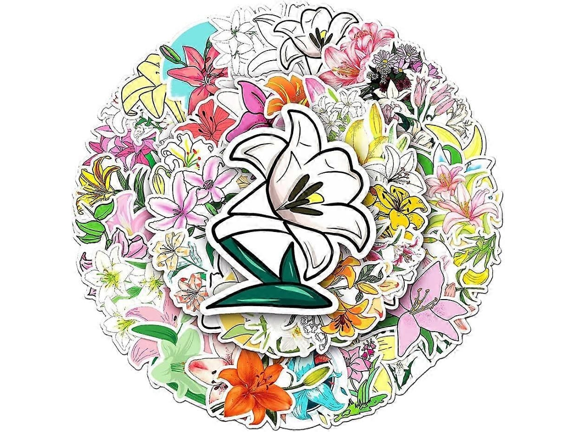 Adesivos De Flores De Lírio Vibrantes Para Crianças, Meninos, Meninas E Adolescentes, Adesivos Estéticos De Vinil À Prova Dágua Aquaforge