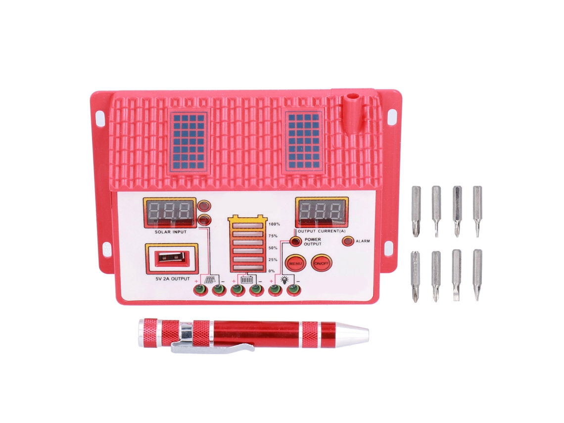 Controlador de Carga Solar 12v 24v Auto Reconocimiento 10a Regulador Led Display Digital Impermeable