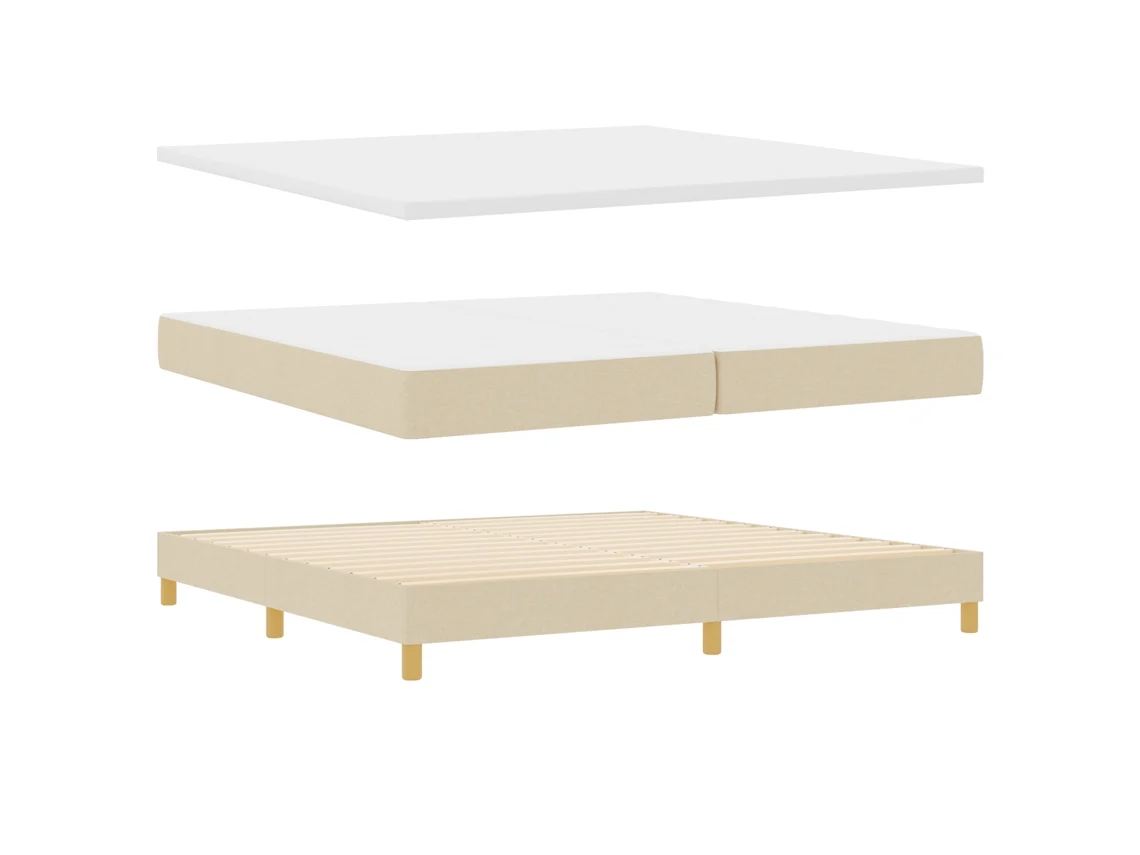 Colchão De Espuma Confortável Com Capa Com Zíper Vidaxl Creme Tecido (200x200 Cm)