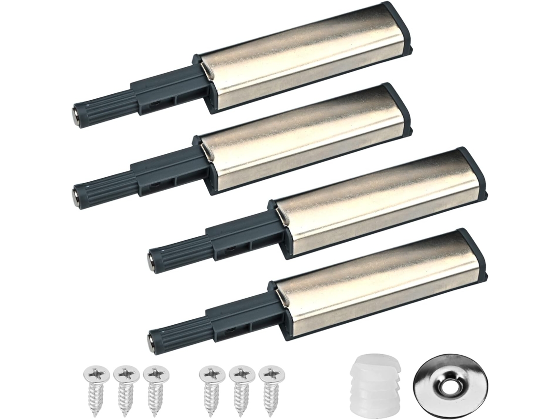Mromax 10 Peças Fecho De Pressão Gaveta Porta Armário, Sistema De Abertura Por Pressão, Cromado, Cozinha Casa