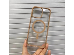 Capa De Acrílico Magnético Transparente Ultrafina Para Iphone 17 Air Na Cor Dourado Deserto. Proteção Contra Quedas.