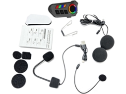 Garsent Casque De Moto Bt Com Lumières Led, Assistant Sonore Avançado Ip65, Étanche À La Pluie For Les
